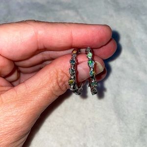 Ethiopian Opal Hoop Earrings